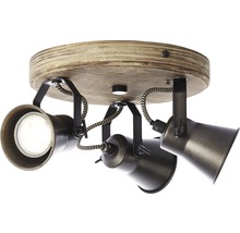 Deckenspot Rondell 3-flammig HxØ 13x28 cm braun/schwarz