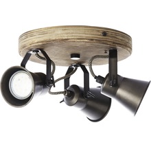 Deckenspot Rondell 3-flammig HxØ 13x28 cm braun/schwarz