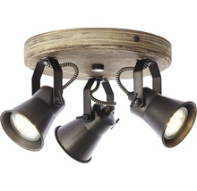 Deckenspot Rondell 3-flammig HxØ 13x28 cm braun/schwarz