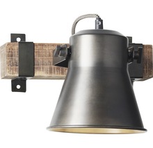 Wandleuchte aus Holz und Metall