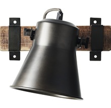 Wandleuchte aus Metall und Holz