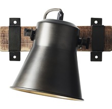 Wandleuchte aus Metall und Holz