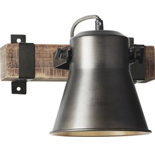 Wandleuchte aus Holz und Metall