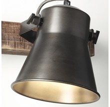 Wandleuchte aus Metall und Holz