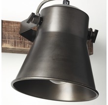 Wandleuchte aus Metall und Holz