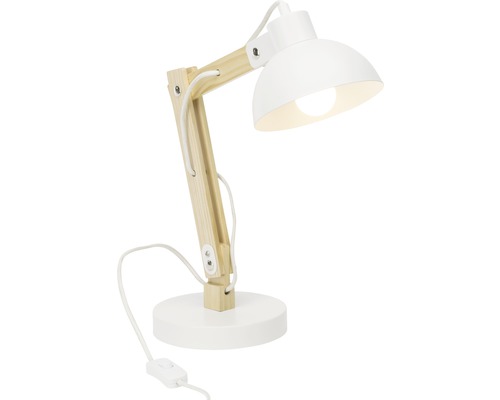 Bürolampe 1-flammig H 41,5 cm Moda Holz natur/weiß