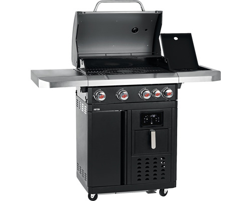 Fyrton Gasgrill mit vier Brennern, Seitentisch und Unterschrank