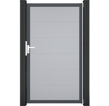 Einzeltor GroJa BasicLine DIN universal vormontiert ohne Pfosten Rahmen anthrazit 100 x 180 cm silbergrau