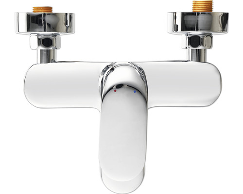 Verchromte Badarmatur zur Wandmontage