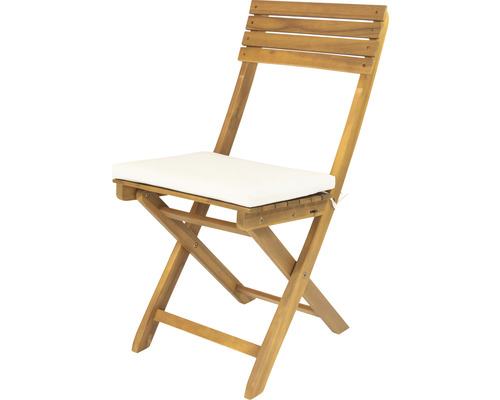 Holzklappstuhl mit Sitzkissen für den Außenbereich