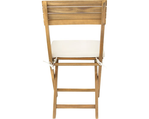 Gartensessel aus Holz mit Sitzkissen, Rückenansicht