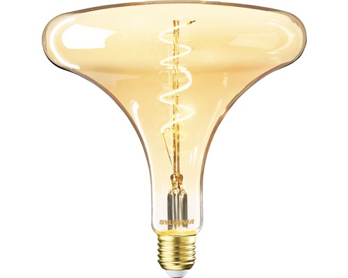 LED Reflektorlampe T180 E27/4W(16W) dimmbar Filament gold 250 lm 2000 K warmweiß Sylvania Logo. Glühbirne mit ungewöhnlicher Form und Wendelglühfaden