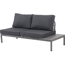 Gartenmöbelset GARDEN PLACE Stella 4-Sitzer 4 tlg. schwarz grau aus robustem Aluminium, stapelbar, inkl. Auflagen