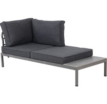 Gartenmöbelset GARDEN PLACE Stella 4-Sitzer 4 tlg. schwarz grau aus robustem Aluminium, stapelbar, inkl. Auflagen