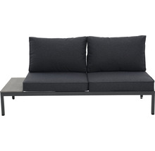Gartenmöbelset GARDEN PLACE Stella 4-Sitzer 4 tlg. schwarz grau aus robustem Aluminium, stapelbar, inkl. Auflagen