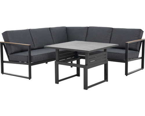 Eckloungegruppe mit Tisch für den Außenbereich
