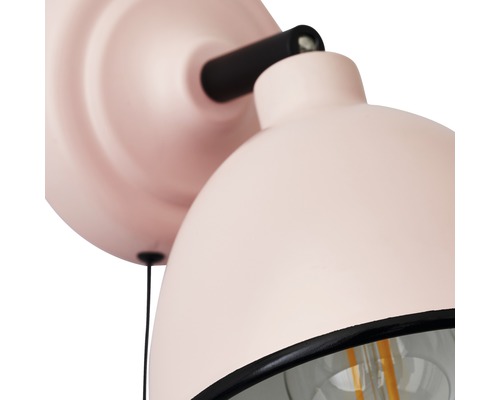 Wandleuchte 1-flammig Telio rosa mit | Zugschalter mm 125 HORNBACH H