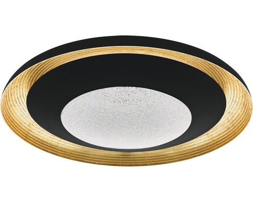 LED Deckenleuchte CCT dimmbar 24,5W 3000 lm warmweiß-tageslichtweiß HxØ 90x495 mm Canicosa schwarz/gold mit Fernbedienung