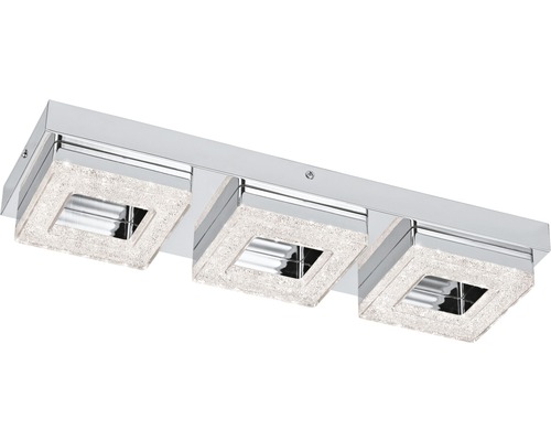 LED Deckenleuchte 3x4W 3x400 lm 3000 K BxL 14x46 cm Fradelo chrom/klar/kristall Deckenleuchte mit drei quadratischen Lampen
