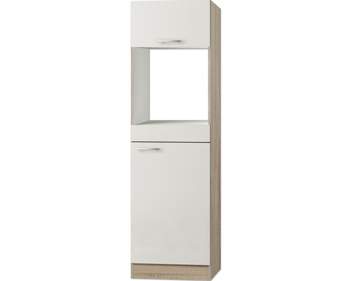 Optifit Backofen/Kühlumbauschrank für 88er Einbaukühlschrank Dakar286 BxTxH 60 x 57,1 x 206,8 cm weiß glänzend zerlegt Anschlag reversibel KUDK HOMK660-9+ Hochschrank mit Tür und Regalfach für die Küche