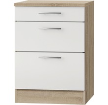 Optifit Auszugunterschrank Dakar286 BxTxH 60 x 60 x 84,8 cm weiß glänzend zerlegt Anschlag reversibel KUDK U636-9+