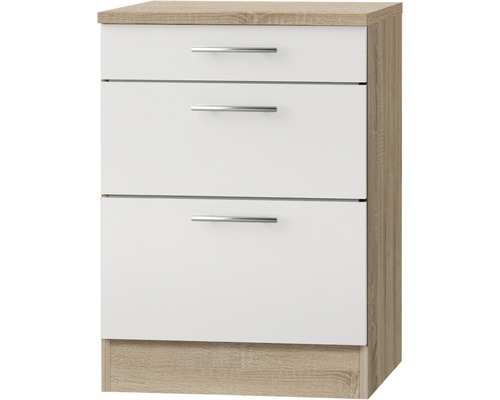 Optifit Auszugunterschrank Dakar286 BxTxH 60x60x84,8 cm weiß glänzend zerlegt Anschlag reversibel (links oder rechts montierbar)