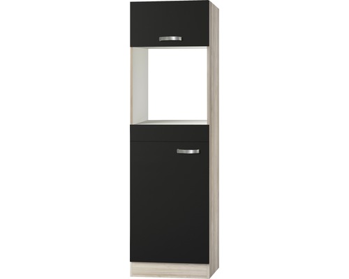 Optifit Backofen/Kühlumbauschrank für 88er Einbaukühlschrank Faro220 BxTxH 60 x 57,1 x 206,8 cm anthrazit matt zerlegt Anschlag reversibel KUFR HOMK660-9+ Hochschrank mit einem offenen Fach, einer Schublade und einer Tür für die Küche
