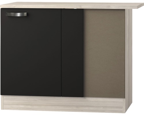 Optifit Eckunterschrank Faro220 BxTxH 100x60x84,8 cm anthrazit matt zerlegt Anschlag reversibel (links oder rechts montierbar)