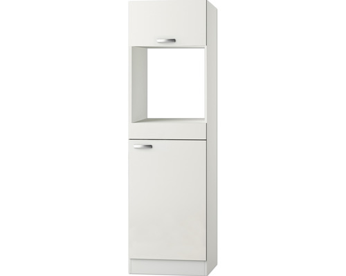 Optifit Backofen/Kühlumbauschrank für 88er Einbaukühlschrank Lagos286 BxTxH 60x57,1x206,8 cm weiß glänzend zerlegt Anschlag reversibel (links oder rechts montierbar)