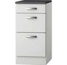 Optifit Schubladenunterschrank Lagos286 BxTxH 40 x 60 x 84,8 cm weiß glänzend zerlegt Anschlag reversibel KULG U436-9+