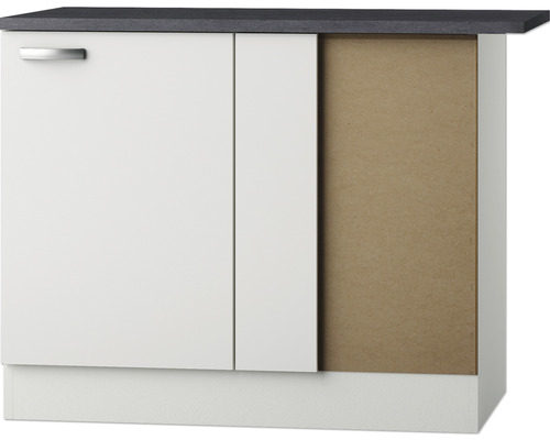 Eckunterschrank Optifit Lagos286 BxTxH 100 x 60 x 84,8 cm Frontfarbe weiß  glänzend Korpusfarbe weiß bei HORNBACH kaufen