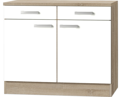 eiche HORNBACH x weiß Unterschrank Frontfarbe x Drehtür Zamora214 cm und mit Optifit 60 kaufen Korpusfarbe 60 84,8 hell Schublade BxTxH bei matt