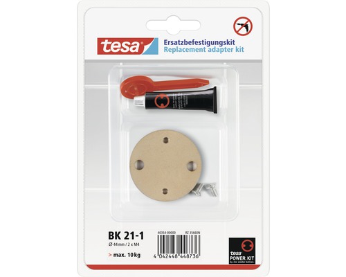 Tesa Ersatzbefestigungskit mit Adapter, Kleber, Schrauben und Werkzeug