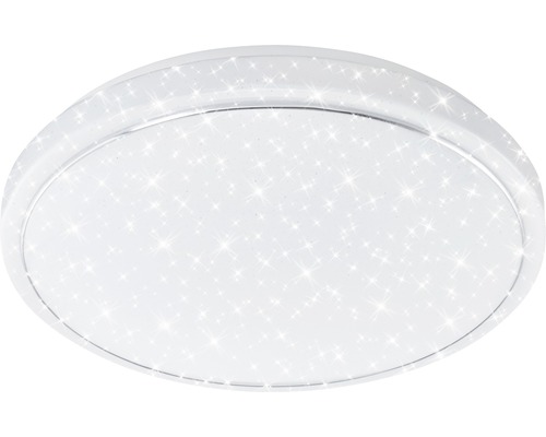 LED Deckenleuchte 23W 2100 lm 3000+4000+6000 K warmweiß-neutralweiß-tageslichtweiß HxØ 83/380 mm weiß mit Sternendekor Lichtfarben über Wandschalter schaltbar 1-flammig