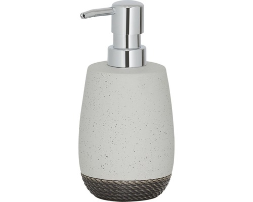 Seifenspender aus Keramik mit Spenderkopf aus Metall