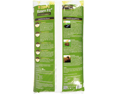 COMPO Rasen Fit plus 5in1 Keimsubstrat in einer 20 Liter Packung