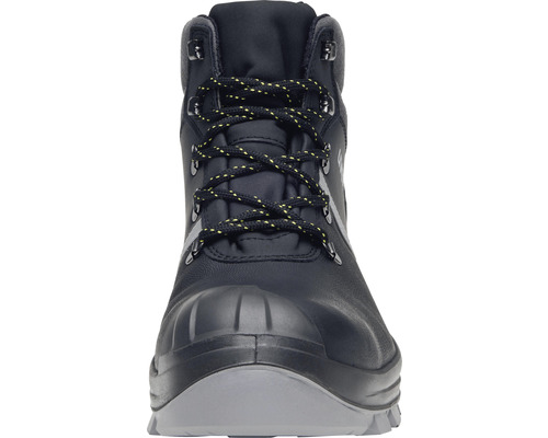 Schwarzer Arbeitsstiefel mit Schnürsenkeln