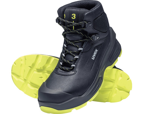 Uvex Sicherheitsstiefel mit Schnürung und gelber Sohle