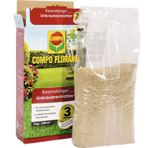 Compo Floranid Rasendünger plus Unkrautvernichter, 3 Kilogramm Packung und Beutel