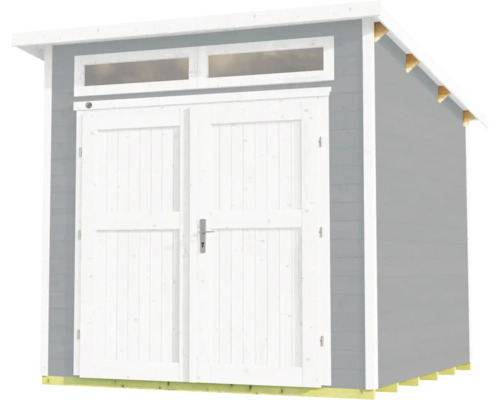 Holzgartenhaus mit Doppeltür und Fenstern