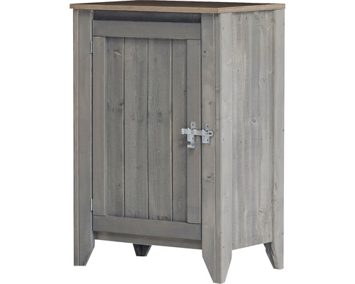 Gartenschrank/Outdoorküche Konsta Typ 559 inkl. 1 Tür 60 x 60 x 88 cm hellgrau Holz Gartenschrank mit Tür und Verschluss