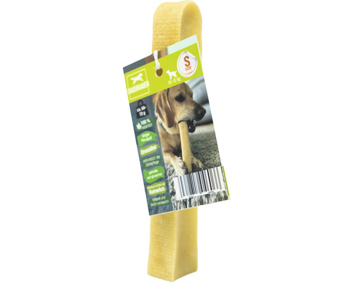 Hundekauartikel aus Rohmilch mit Etikett