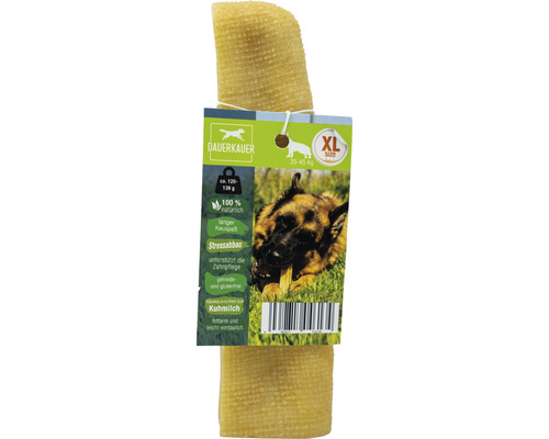 Hundesnack DAUERKAUER Dauerkauer XL aus Milch 1 Stück ca. 130 g, Zahnpflege, Stressabbau für Hunde 35 - 45 kg Kauartikel, Käsekauknochen