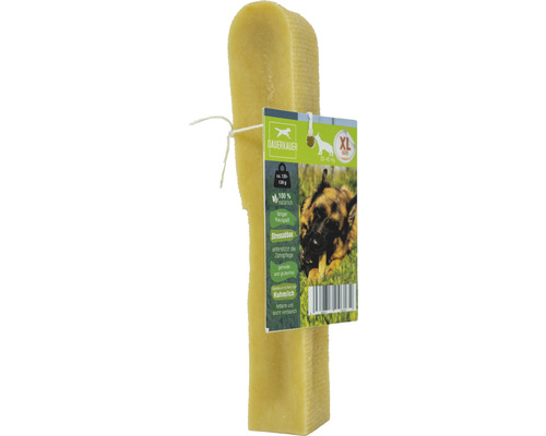 Dauerkaustange aus Kuhmilch für Hunde mit Etikett