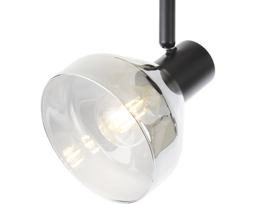 Deckenleuchte mit einem grauen Lampenschirm aus Glas