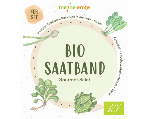 Bio Saatband meine ernte Gourmet Salat Spinat Zwiebel Feldsalat Mischung