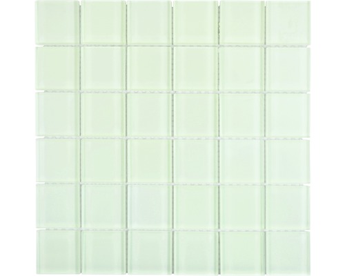 Glasmosaik Quadrat Crystal 4,8cm uni blau light blue fluoreszierend Quadratische Glasmosaikfliese für Wand und Boden