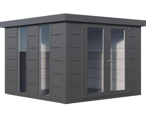 Modernes Gartenhaus mit Fenstern und Doppeltür