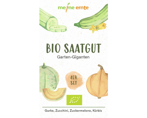 Bio Saatgut meine ernte Garten-Giganten Zucchini Zuckermelone Kürbis Gurke