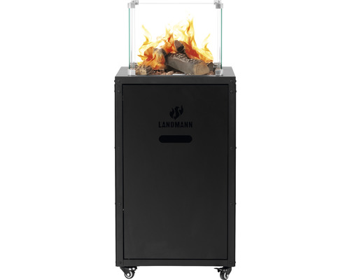 Landmann Gasfeuerstelle mit Glasumrandung und Holzimitat